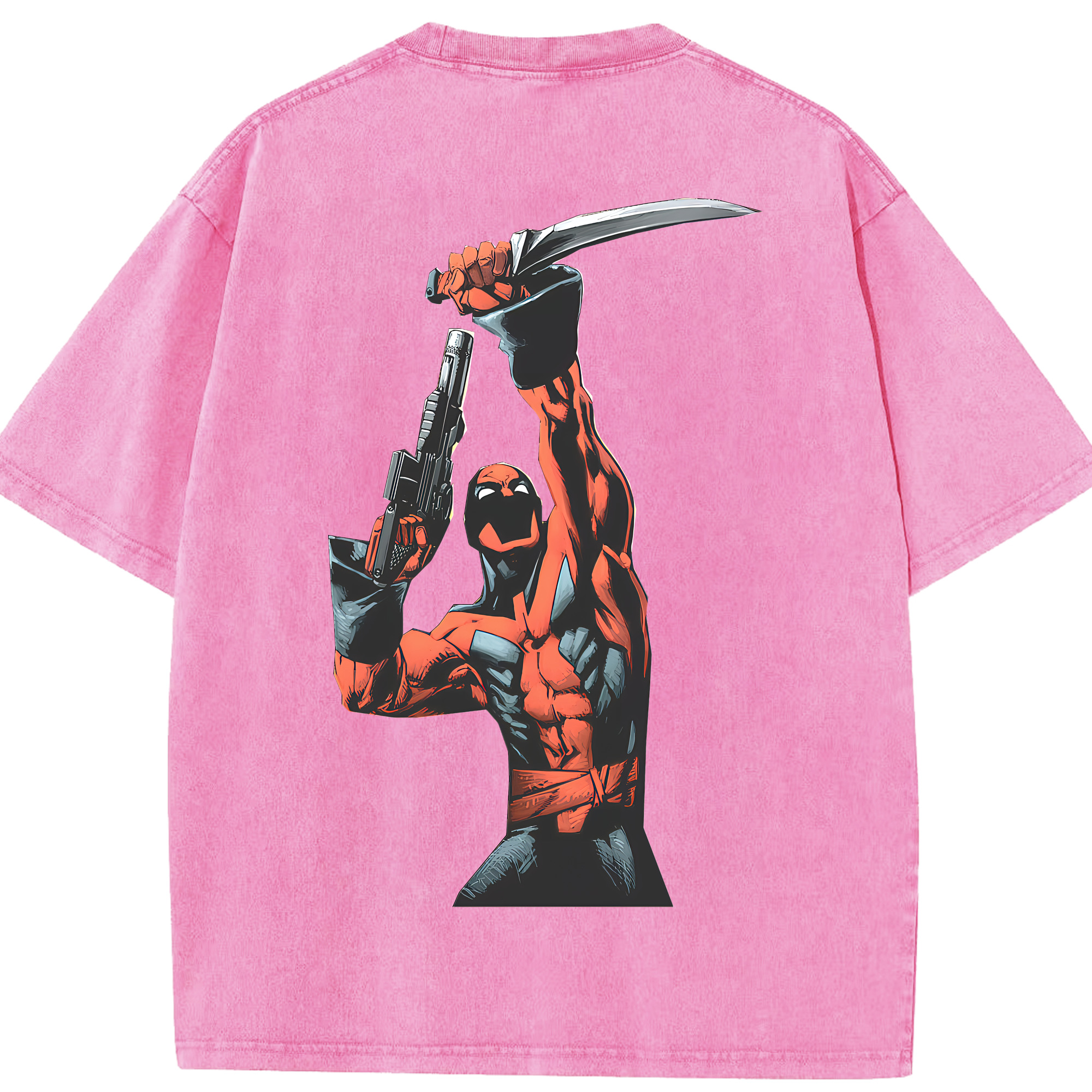 （画像用） Deadpool デッドプール 綿100% ヴィンテージ風 半袖Tシャツ（背面プリント）